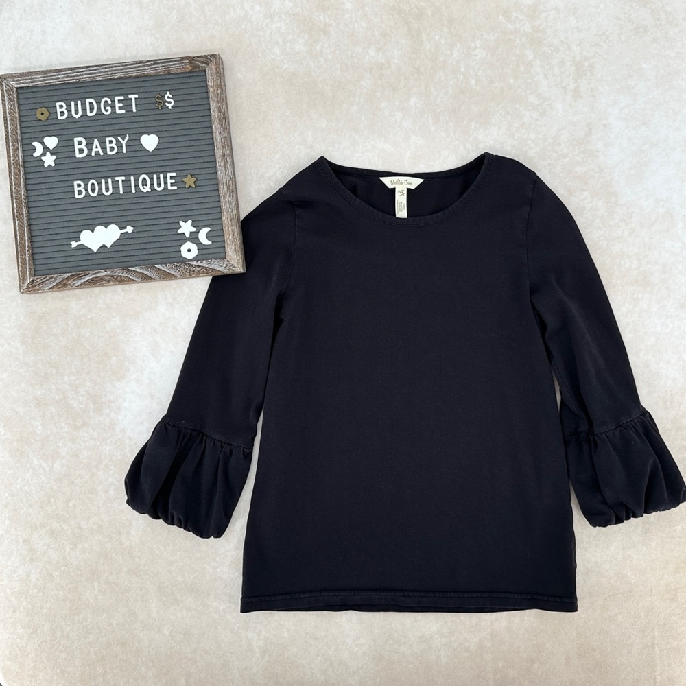 Matilda Jane Black Puff Sleeve Kids Top